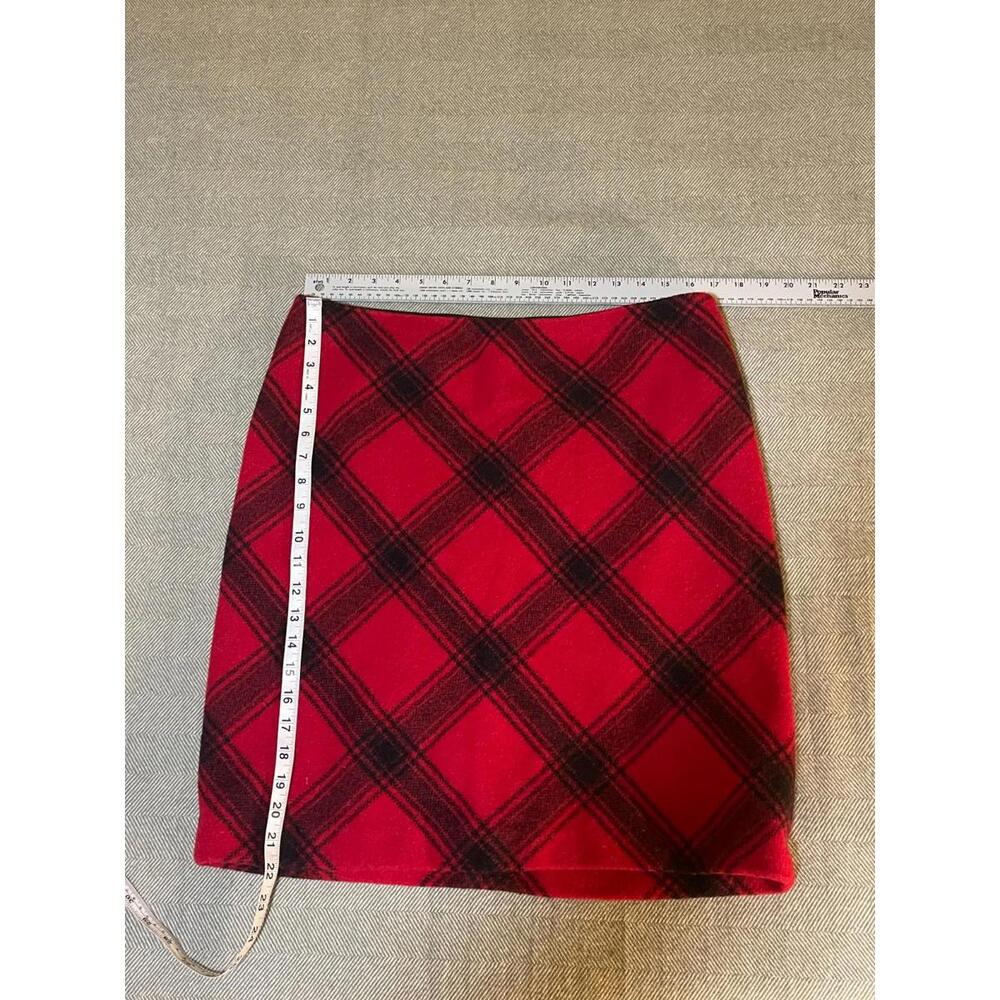 Talbots Red Plaid Wool Skirt - Size 12-ish (no tag) - Classy!!